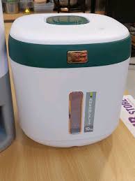 Distributeur De Riz Et Céréales Intelligent - Design Luxe Hermétique + - Beige/Vert - Tasse Mesureuse Incluse 10kg-1