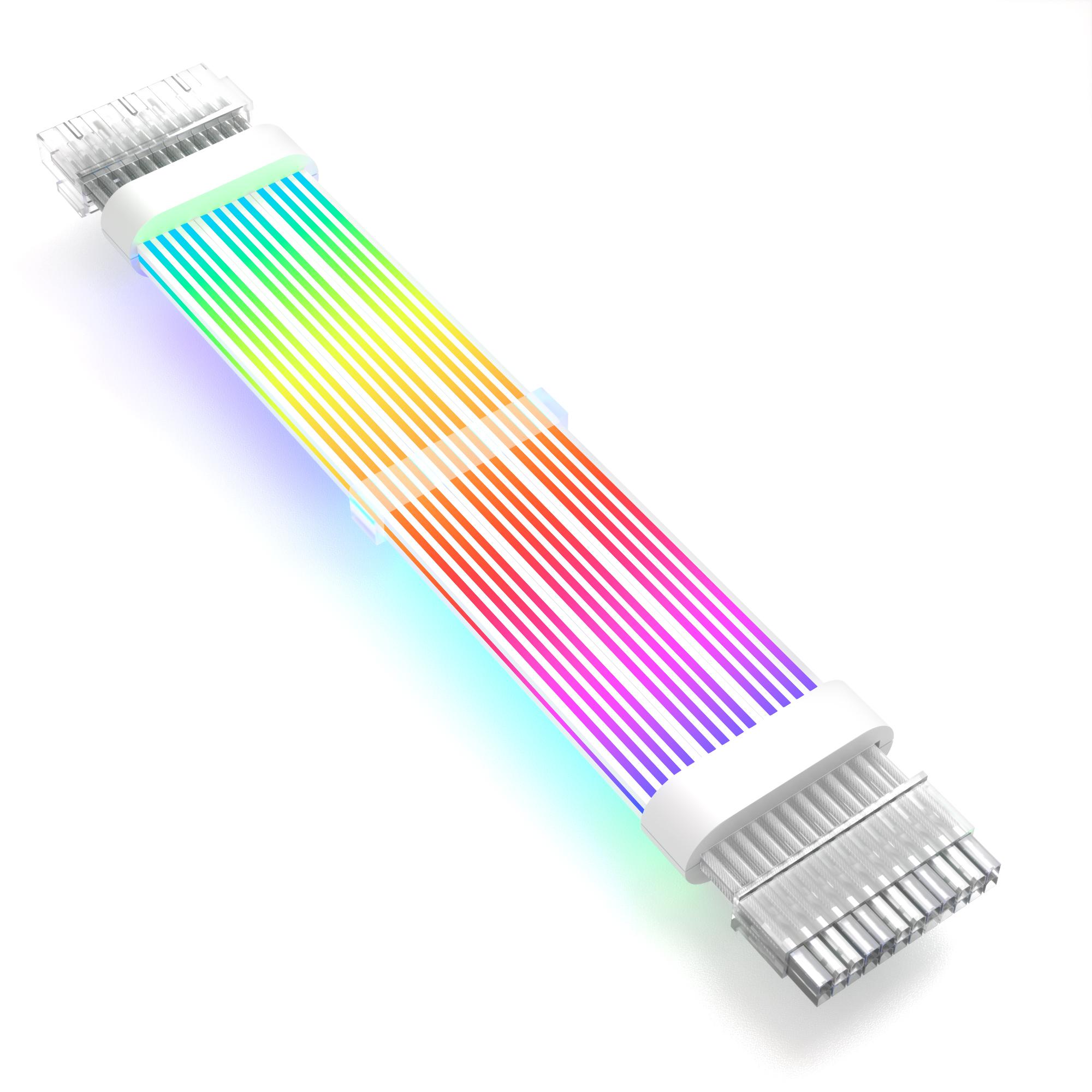 Câble d’extension ARGB 24 broches WJCOOLMAN  3 broches 5 V, silicone/TPE (flexible), cuivre 18 AWG