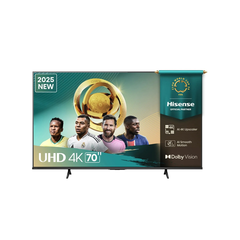 Hisense TV LED SMART 70 POUCES - 4K - ECRAN SANS BORD - A6Q (Modèle 2025) - GARANTIE 12 MOIS