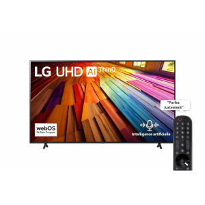 LG 75 pouces UT80 - UHD 4K - Télécommande Magique IA HDR10 - Garantie 12 mois