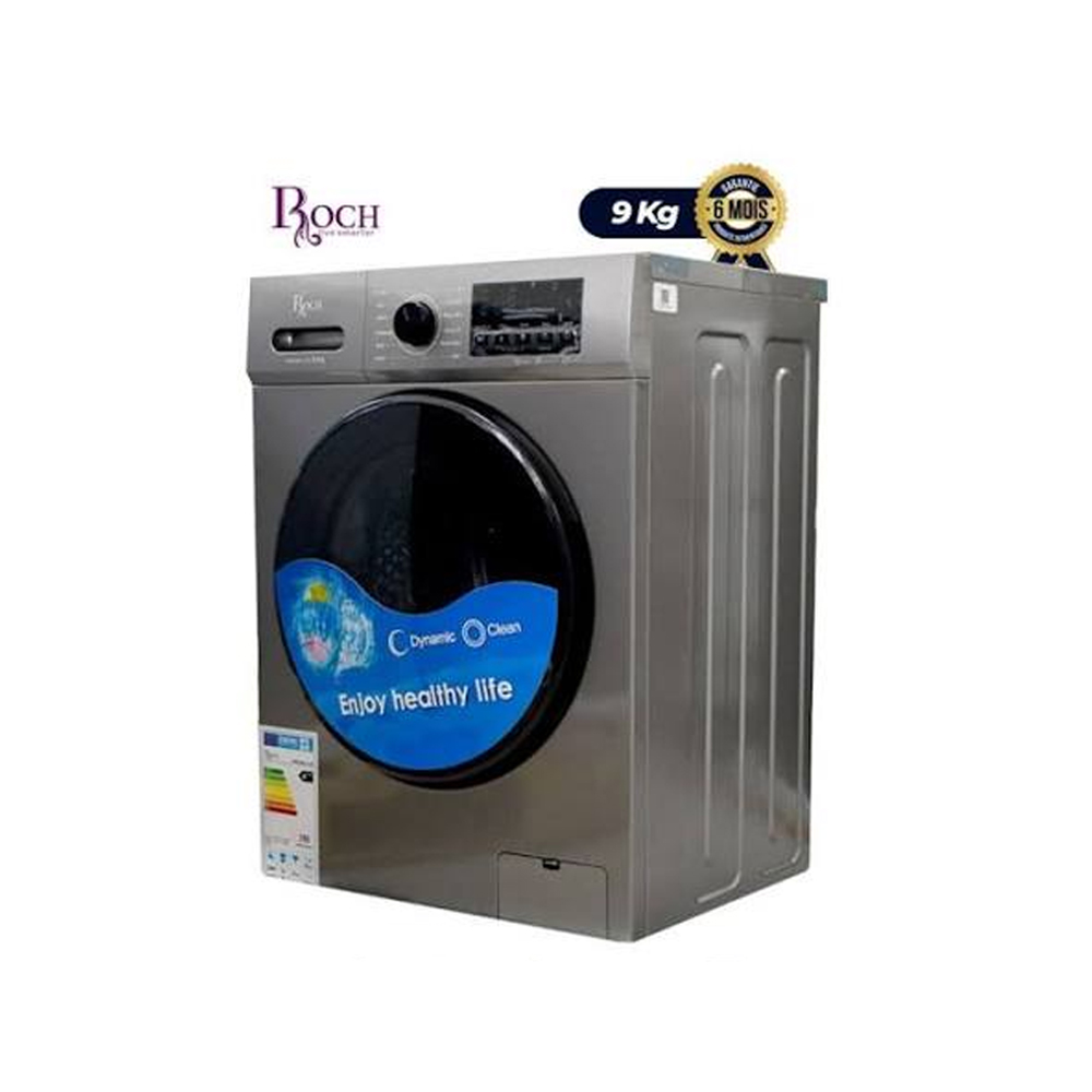 Machine à Laver Automatique - ROCH - RWM09FL-L - 9 Kg - Gris -(A+++) - Garantie 6 Mois