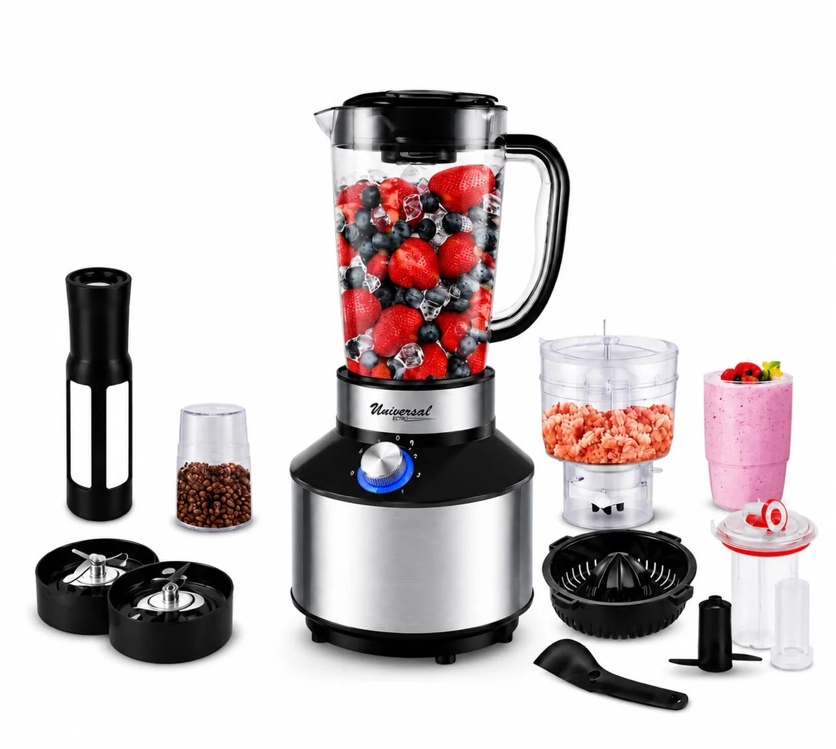 Mixeur multifonctions 11 en 1 - Incassable - 1000/1800W