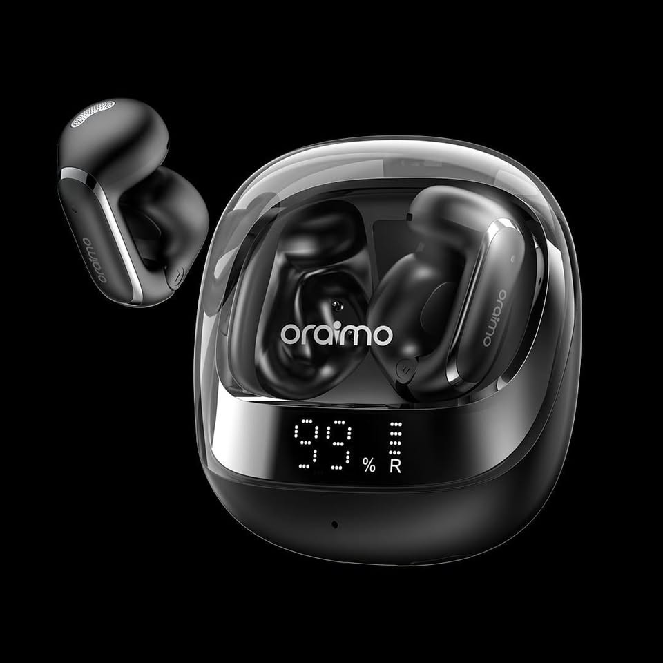 oraimo OpenSnap N2 Écouteurs intra-auriculaires sans fil à charge rapide et volume adaptatif - Beige-3