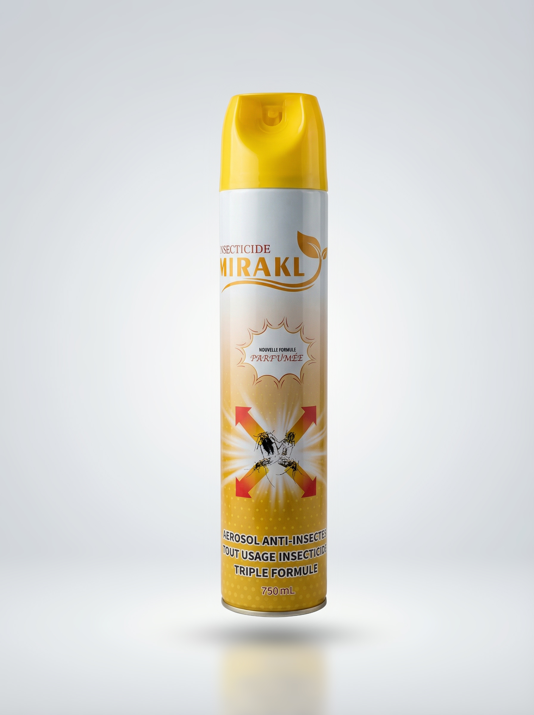 MIRAKL 750 mL Insecticides Aérosols anti-insectes triple formule parfumée