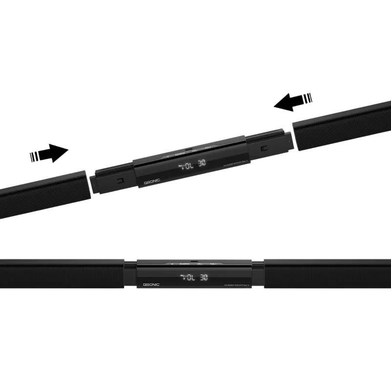 Qsonic Barre son Télécommandé (S2001)- Bluetooth 5.3/USB/LED/HDMI/FM -460W-1