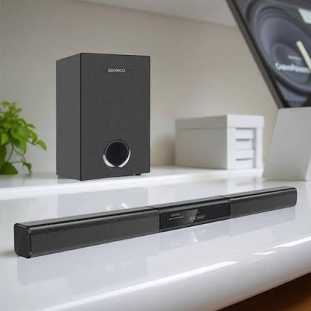 Qsonic Barre son Télécommandé (S2001)- Bluetooth 5.3/USB/LED/HDMI/FM -460W-3