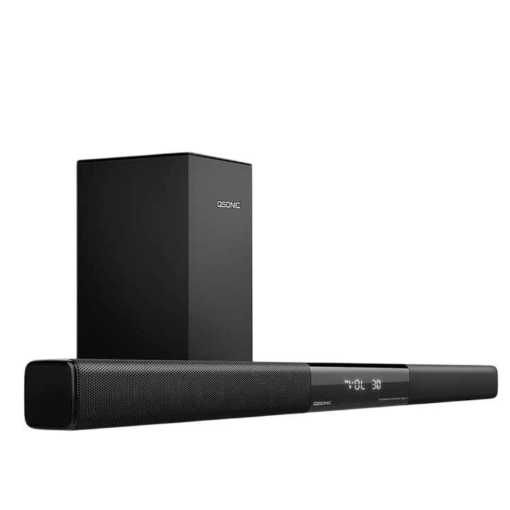 Qsonic Barre son Télécommandé (S2001)- Bluetooth 5.3/USB/LED/HDMI/FM -460W