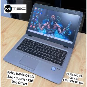 Pc Hp EliteBook 840 G3 Core i5 - 8 GB - 256 GB Ssd - Clavier Rétro Éclairé - 14 Pouces - Sac + Souris + Clé Usb Offert