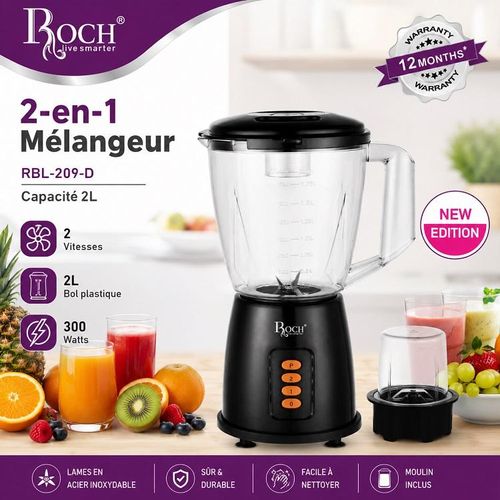 Roch Mixeur - 300W - 1.5 Litres - RBL-209-D  - Vert - 1 mois de garantie-1