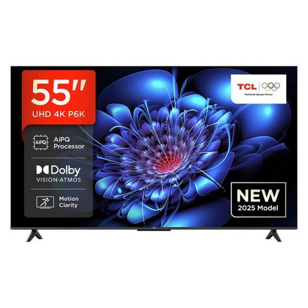 TCL 55'' INCH P6K (Modèle 2025) - ECRAN SANS BORD - UHD 4K - SMART GOOGLE TV - Garantie 12 Mois