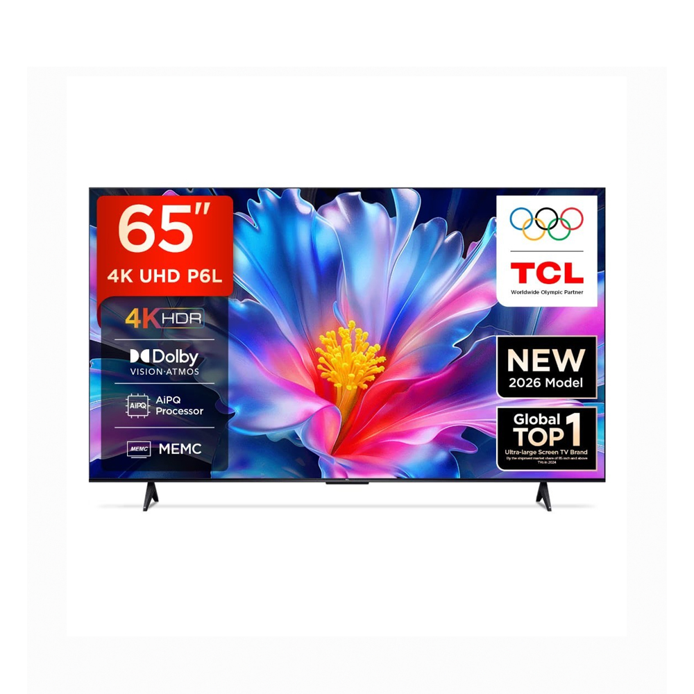 TCL 65'' P6L Series (Modèle 2026) - ECRAN SANS BORD - UHD 4K - SMART GOOGLE TV - Garantie 12 Mois