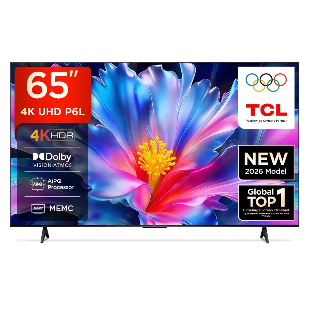 TCL 65'' P6L Series (Modèle 2026) - ECRAN SANS BORD - UHD 4K - SMART GOOGLE TV  - Garantie 12 Mois