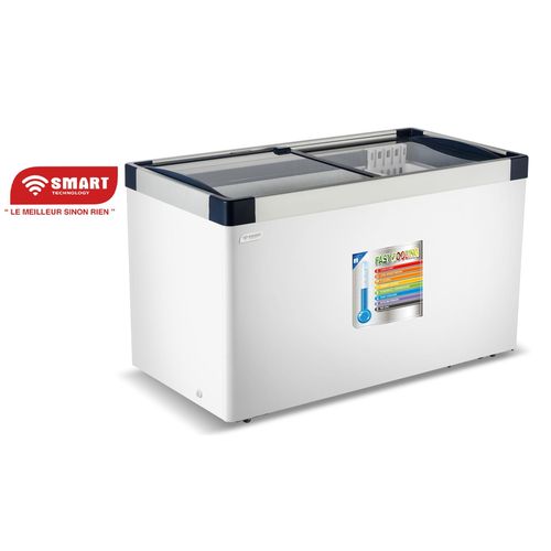 SMART TECHNOLOGY Congélateur Horizontal Vitré (STCCV-513) – 456 Litres – Blanc – Garantie 12 Mois