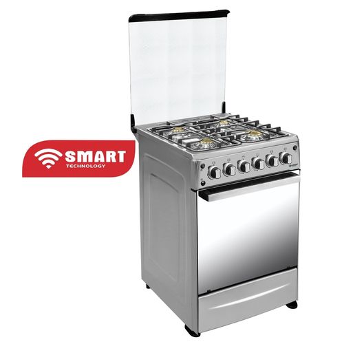 SMART TECHNOLOGY Cuisinière 4 Feux Automatique Avec FOUR 60x60 SMART(STC-6060SC) -INOX- Garantie 6 Mois