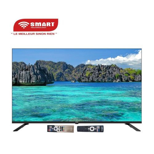 SMART TECHNOLOGY TV Mini LED/QLED 4K UHD 50'' Google TV, Android 14 + Support Mural Offert (STT-5080K) -Wifi, Bluetooth- Netfl, Prime Video, Youtube- 3xHDMI - 2xUSB- 2 Télécommandes Slim Avec Option Vocale- Noir- Garantie 12 Mois