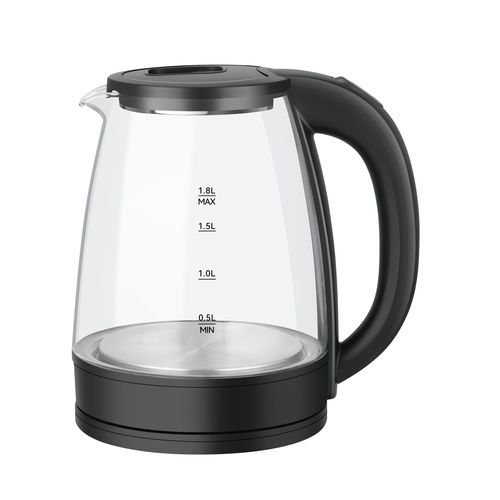 SMART TECHNOLOGY Bouilloire Électrique En Verre Transparent - Sans Fil Automatique _STPE-991V_Haute Puissance, 1500W, 1.8L, Protection Contre L'Ébullition À Sec, Écologique/ Finition noire épurée / Garantie 3 Mois