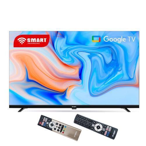 SMART TECHNOLOGY Google TV 58" Mini LED/QLED-4K UHD- Support Mural Offert-STT-5880K - Android 14 - Wifi, Bluetooth - Apps (Netfl, YouTube, Prime Vidéo) - 2 Télécommandes slim avec option vocale - 3x HDMI, 2x USB – Noir- Garantie 12 Mois.