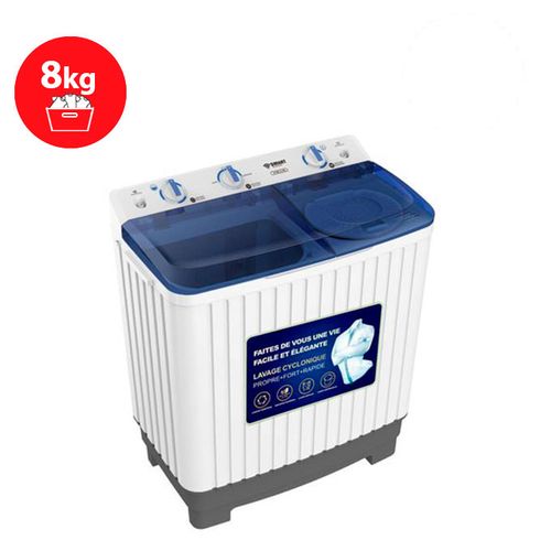 SMART TECHNOLOGY Machine à Laver SMART Double Bac 8Kg SEMI-AUTO Avec Essorage / STMLS-8H Blanc / Garantie 6 Mois