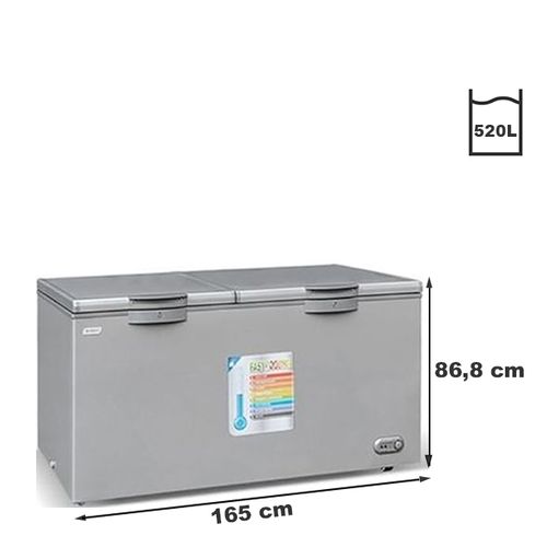 SMART TECHNOLOGY Congélateur Horizontal STCC-640 - 520 L - Gris - Garantie 12 Mois
