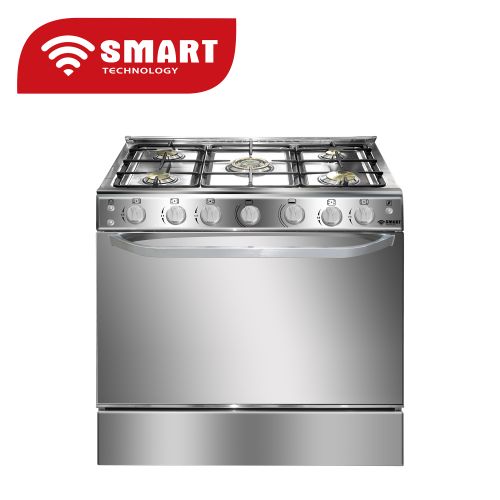 SMART TECHNOLOGY Gazinière 5 Feux Avec Four En Inox STC-8060C - 80 X 60 Cm - Gris - Garantie 6Mois