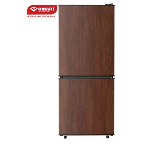 SMART TECHNOLOGY Réfrigérateur Combiné Smart 75 L – Modèle_STCB-137WOH – Design Couleur Boisée avec Double Tiroir- Garantie 12 Mois