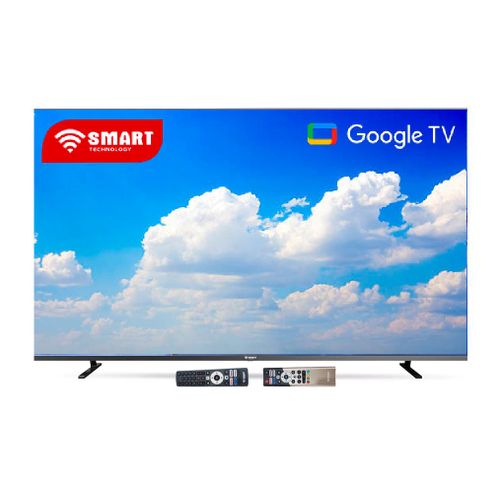 SMART TECHNOLOGY TV 100’’ Mini LED/QLED-4K UHD - Google TV, Android 14 (STT-10080K)- Wifi, Bluetooth - Apps (Netfl, YouTube, Prime Vidéo) - 2 télécommandes slim avec option vocale - 3x HDMI, 2x USB – Noir- Garantie 12 Mois.