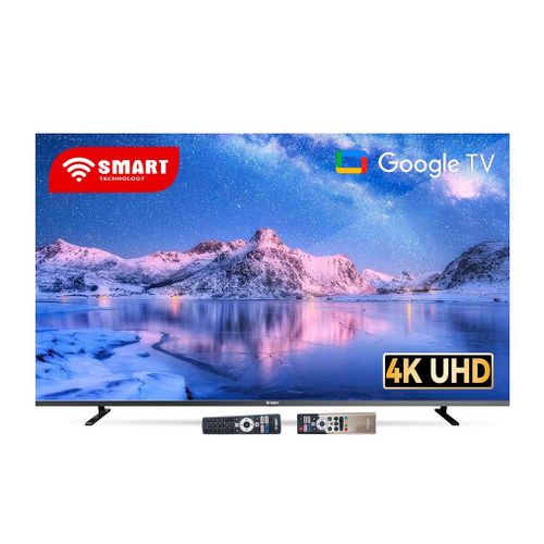 SMART TECHNOLOGY TV 85’’ Mini LED/QLED HD - Google TV, Android 14 + Support Mural Offert (STT-8580K)-4K UHD- Wifi, Bluetooth - Apps (Netfl, YouTube, Prime Vidéo) - 2 télécommandes slim avec option vocale - 3x HDMI, 2x USB – Noir- Garantie 12 Mois.