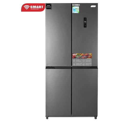SMART TECHNOLOGY Réfrigérateur ProSmart Inverter 4 Battants NOFRST 442L (STR-677NFH)-Gris- Garantie 12 Mois