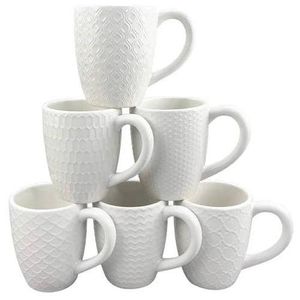 Lot De 6 Tasses à Café En Céramique Blanche