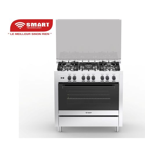 SMART TECHNOLOGY Cuisinière 5 Feux Automatique Inox 90x60 Smart (STC-9060GI) - Gris- Garantie 6 Mois