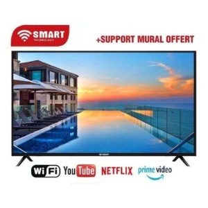 SMART TECHNOLOGY LED TV 43" Avec Webos (STT-4390HW) -Wifi-Netfl-YouTube-Prime Vidéo/ 2 Télécommandes (1 Télécommande Sans Vocale + 1 Télécommande Souris Vocale) / HDMI-USB-3D-DV3T-DV3T2-Noir / Garantie 12 Mois.