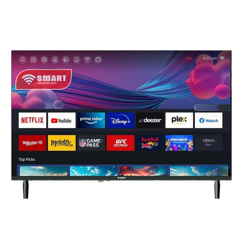 SMART TECHNOLOGY TV DLED FHD 50" STT-5007WTA + Support Mural Offert, Whale OS, Wi-Fi, Netfl, Prime Vidéo, Disney+, Dolby Digital+, 2 télécommandes (1 vocale), Régulateur de tension intégré- 2HDMI, 2USB. Noir - Garantie 12 mois.