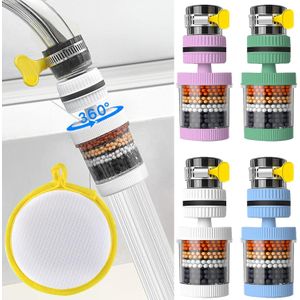 4pcs Robinets filtre de cuisine, robinet pivotant à 360°, rallonge de robinet à double mode