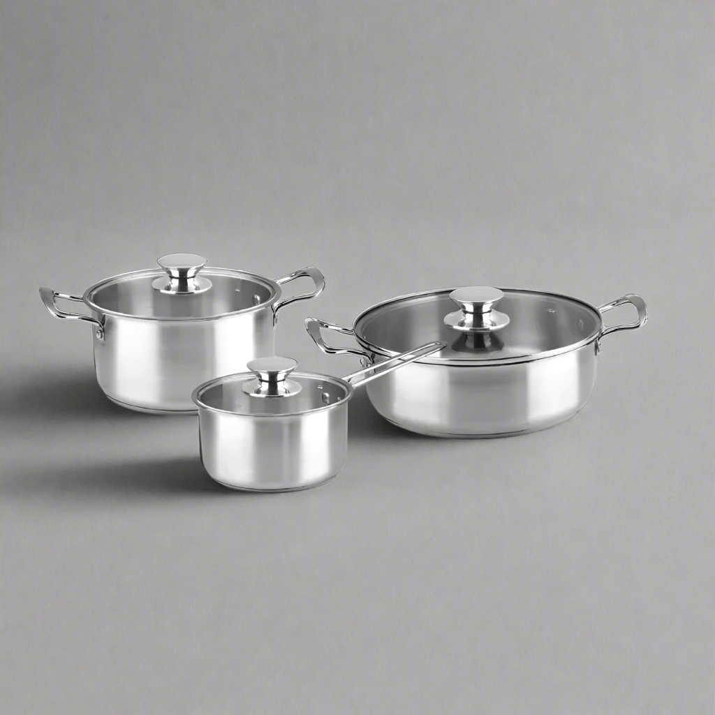 Batterie de cuisine Decakila 3 pièces en acier inoxydable - KMEP049M-1
