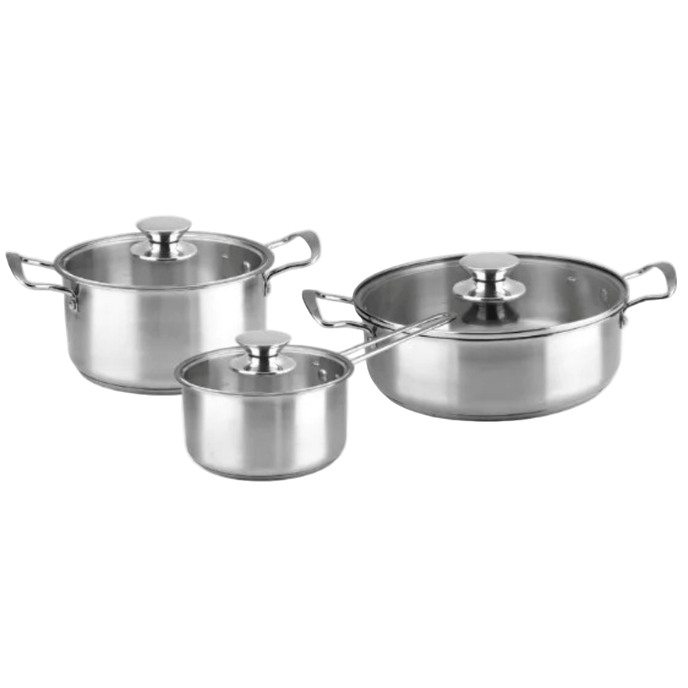 Batterie de cuisine Decakila 3 pièces en acier inoxydable - KMEP049M