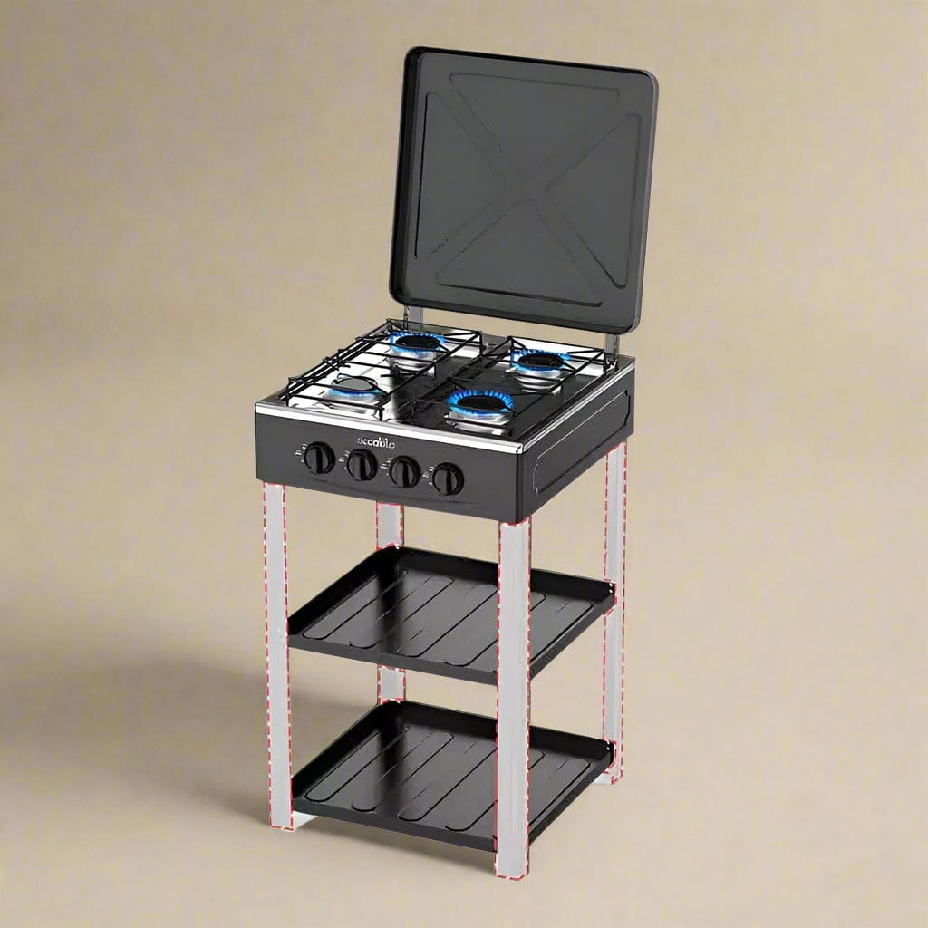 Cuisinière à gaz à quatre brûleurs Decakila avec étagère - KMGS018B-1