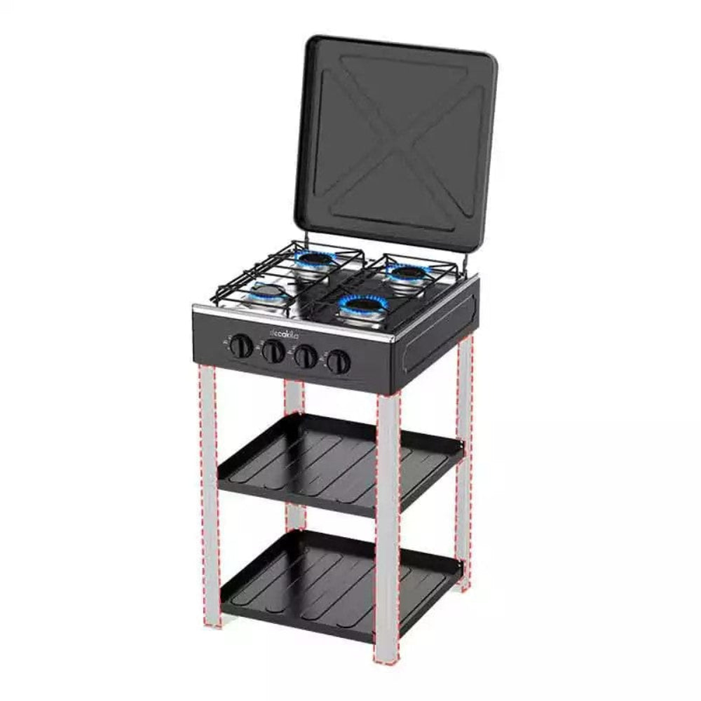 Cuisinière à gaz à quatre brûleurs Decakila avec étagère - KMGS018B