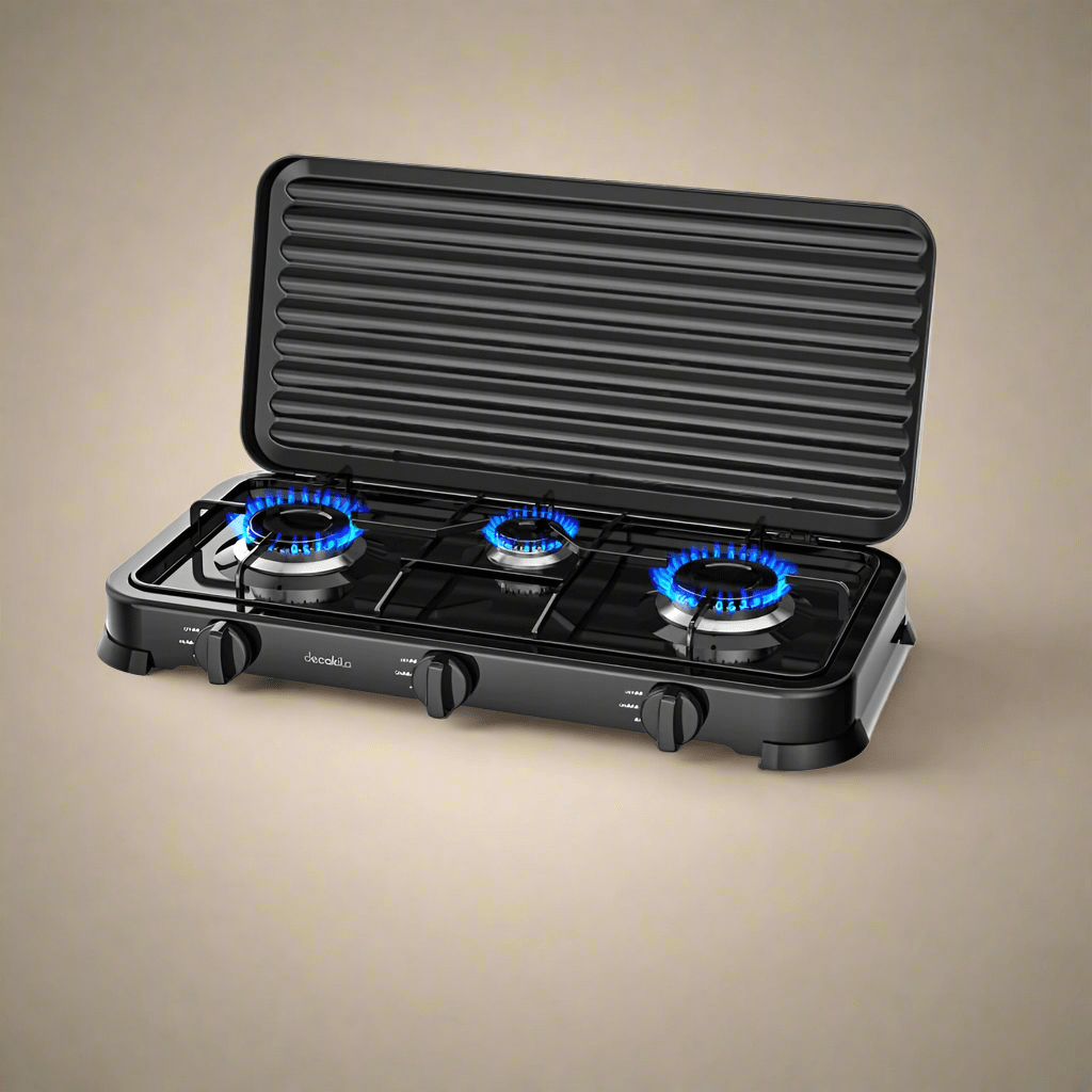 Cuisinière à gaz à triple brûleur Decakila - KMGS009B-1