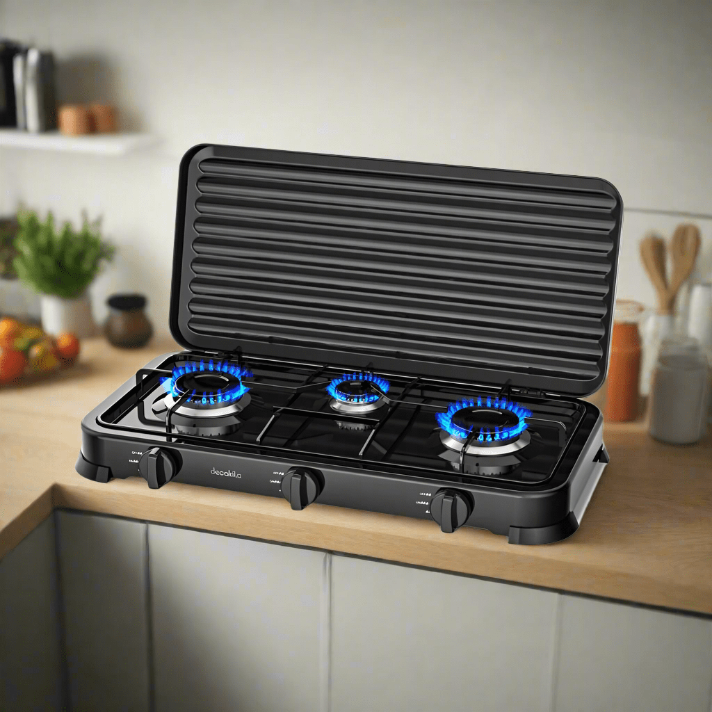 Cuisinière à gaz à triple brûleur Decakila - KMGS009B-2