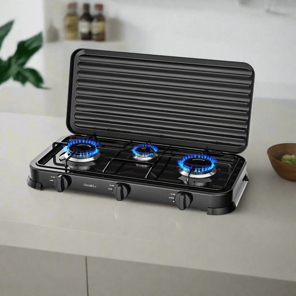Cuisinière à gaz à triple brûleur Decakila - KMGS009B-3