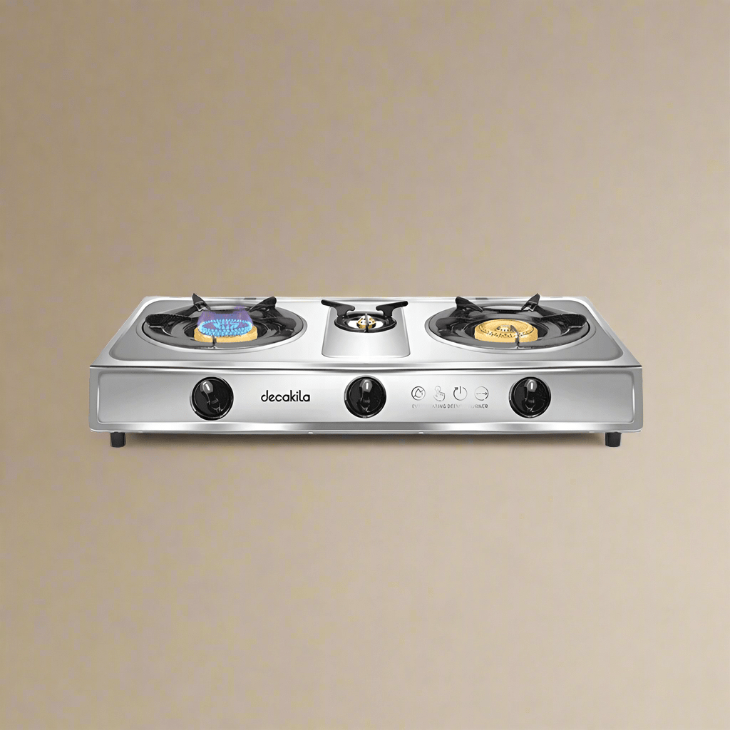 Cuisinière à gaz de table à triple brûleur Decakila - KMGS014M-1