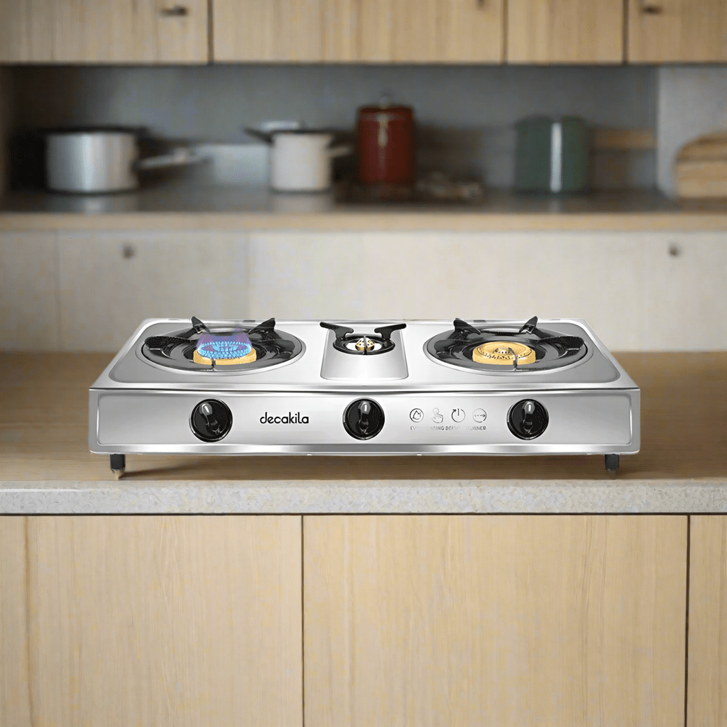 Cuisinière à gaz de table à triple brûleur Decakila - KMGS014M-2