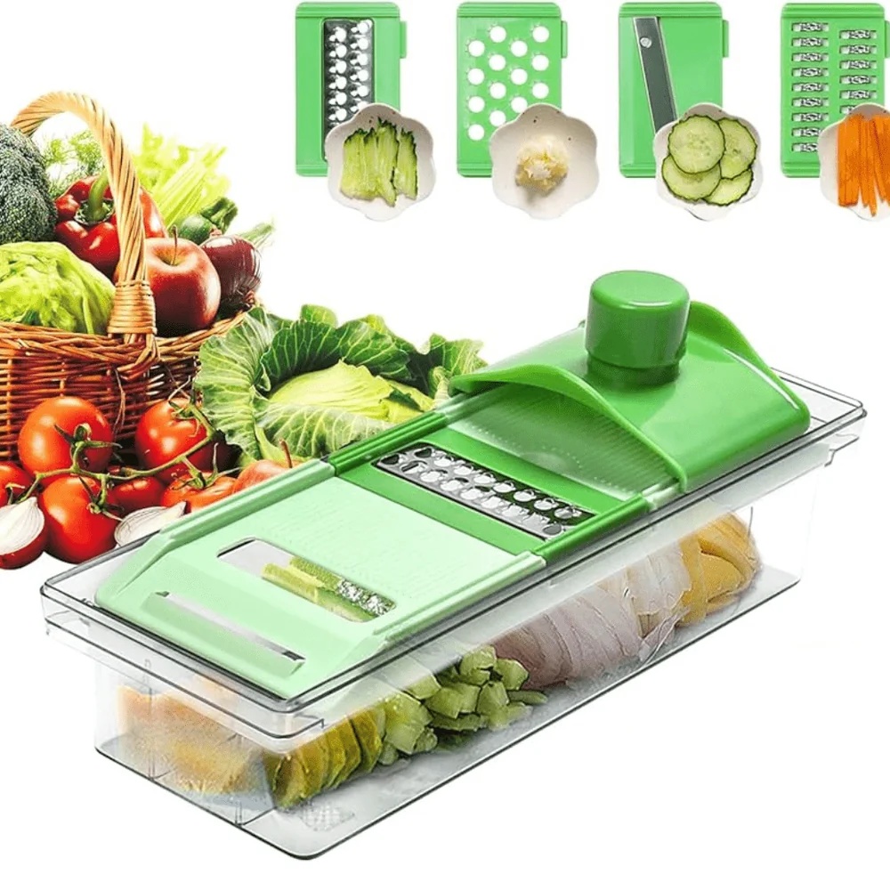 Decakila 6 en 1 Mandoline Râpe Fruits Légumes, Démontable, Avec protecteur de doigts - KMTT083W