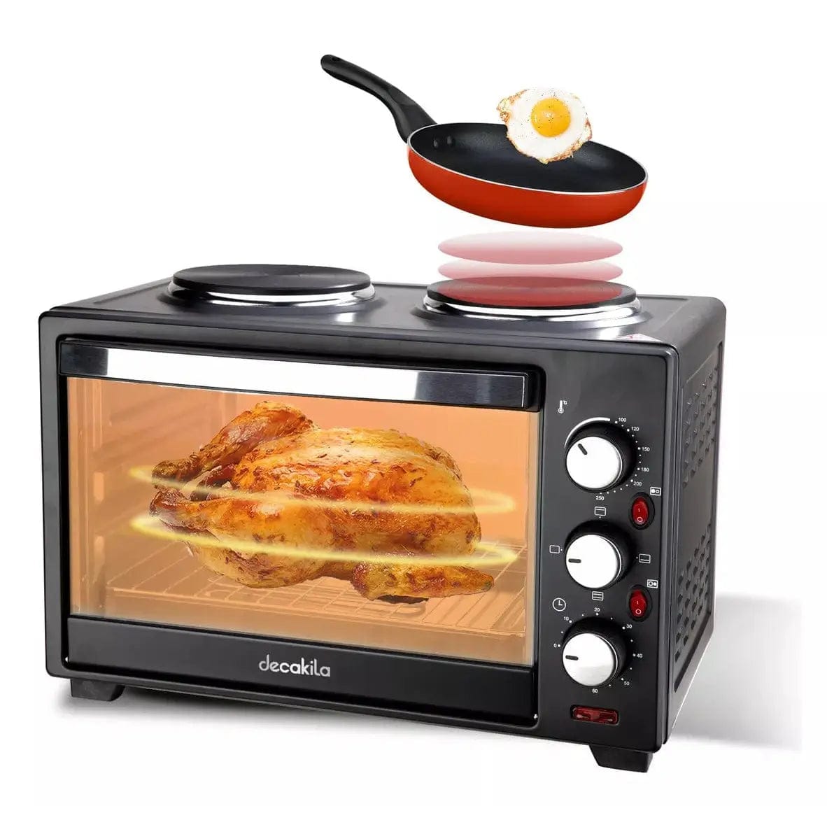 Four grille-pain Decakila 28L avec deux cuisinières électriques supérieures 1600W - KEEV015B