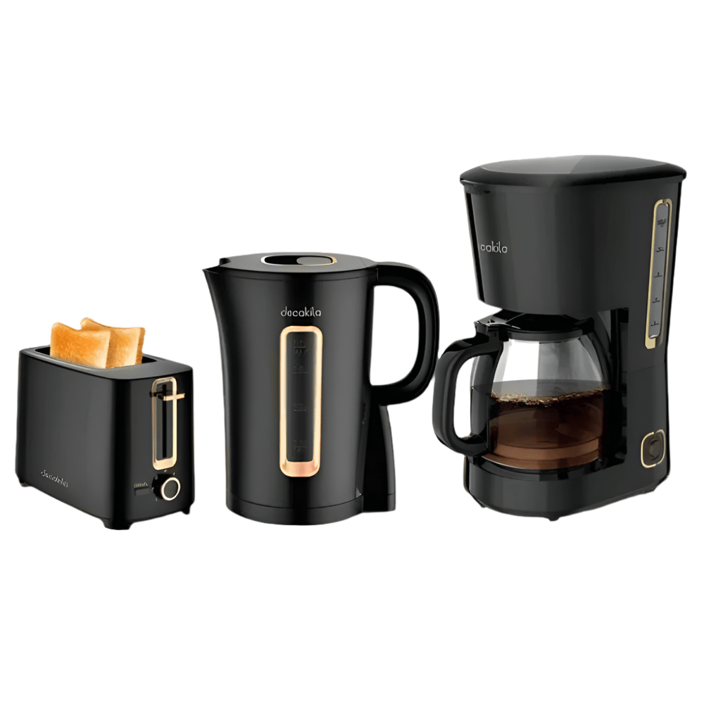 Decakila Ensemble d'appareils de cuisine 3 pièces, bouilloire, grille-pain et cafetière - KECF005B
