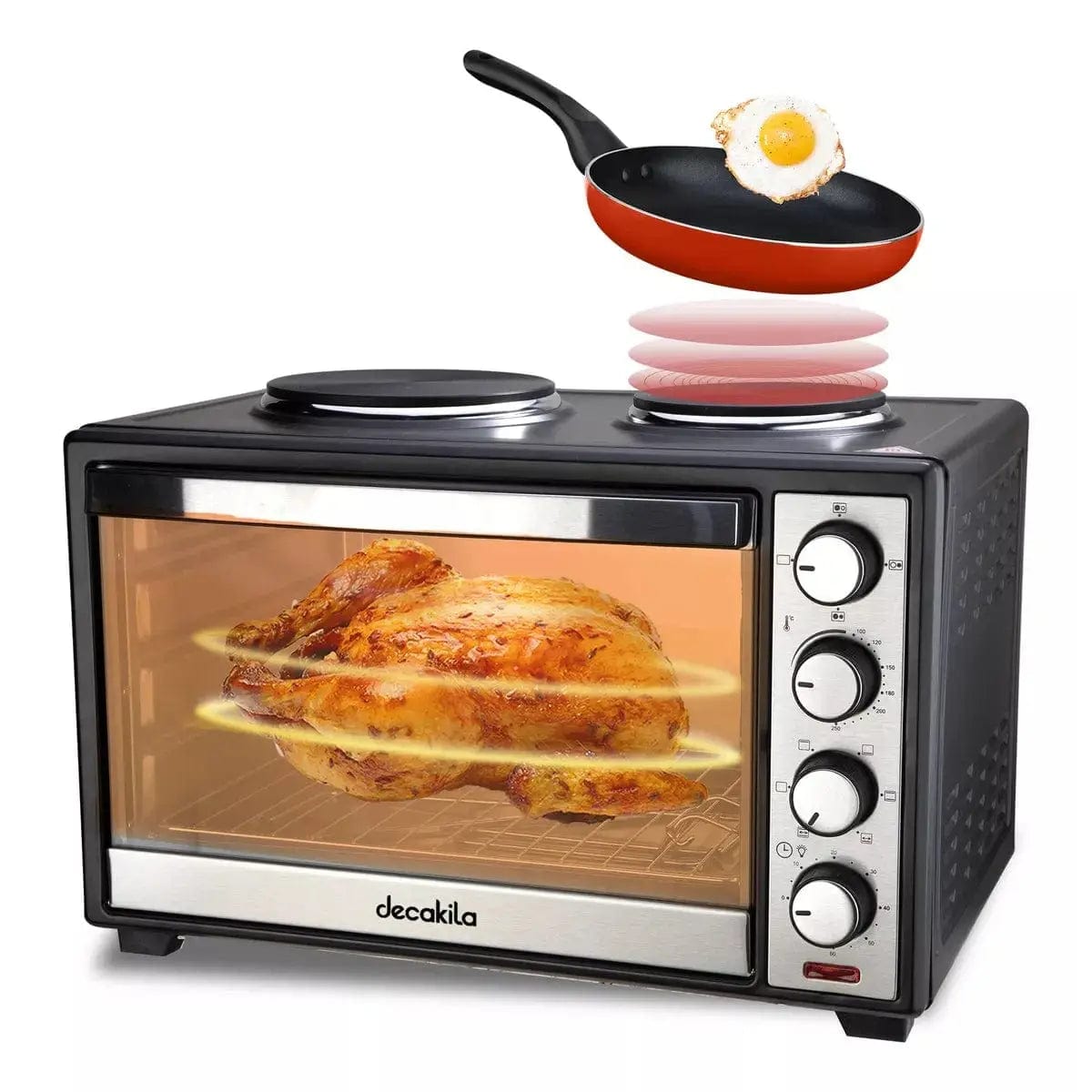 Four grille-pain Decakila 38L avec deux cuisinières électriques supérieures 1600W - KEEV017B