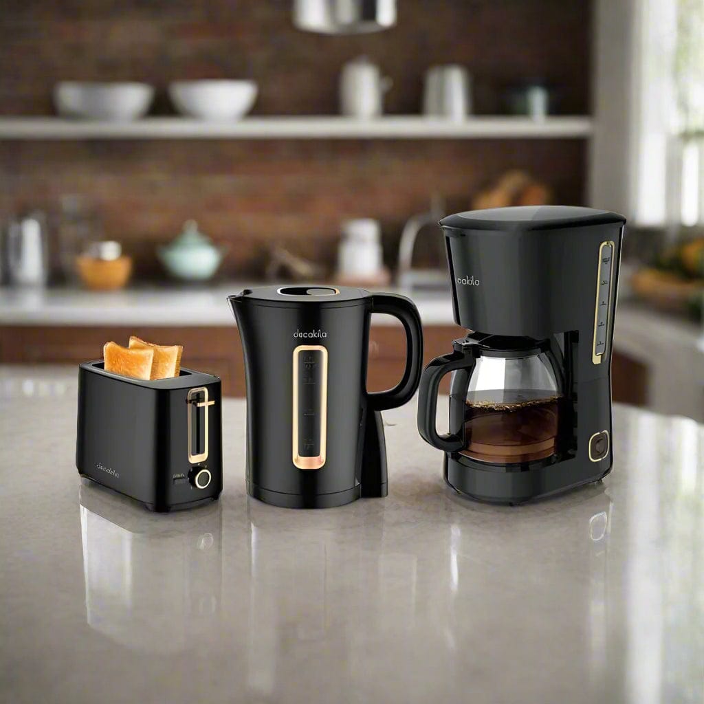 Decakila Ensemble d'appareils de cuisine 3 pièces, bouilloire, grille-pain et cafetière - KECF005B-3