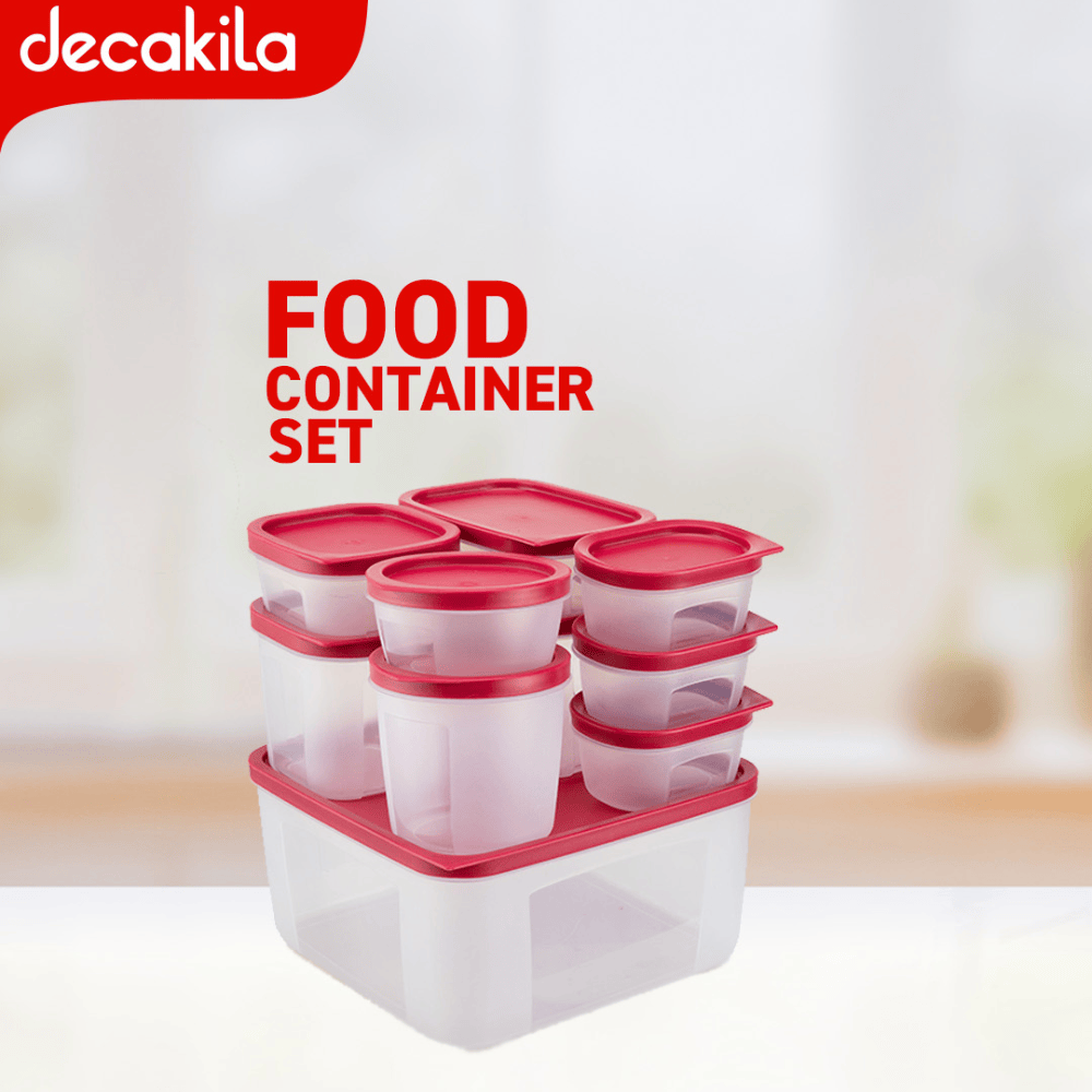 Decakila Ensemble de 10 récipients de conservation des aliments – KMTT120R-3