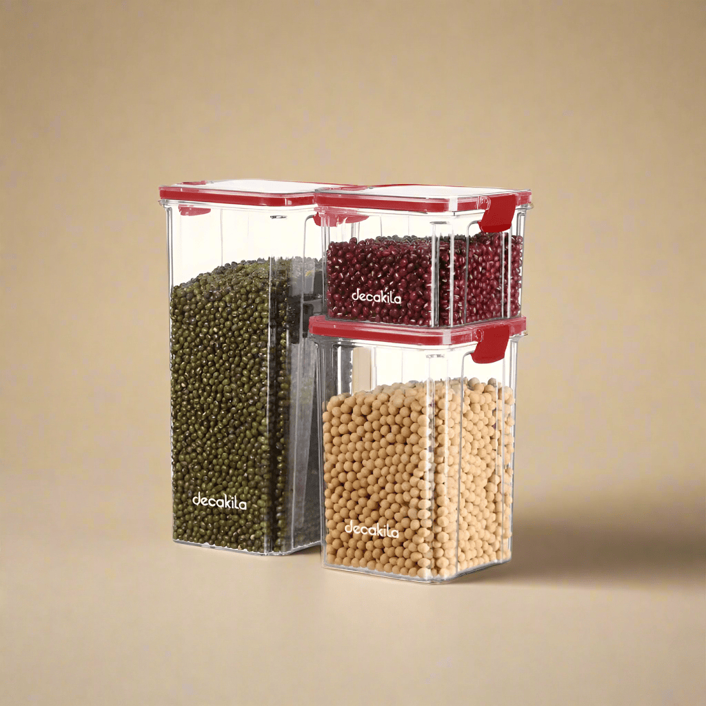 Decakila Ensemble de 3 pièces de récipients alimentaires scellés - KMTT125W-1