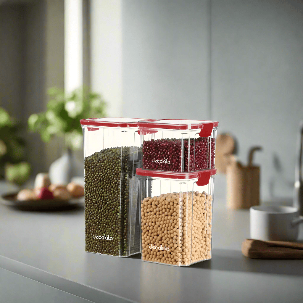 Decakila Ensemble de 3 pièces de récipients alimentaires scellés - KMTT125W-2